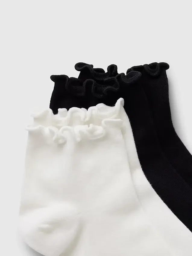 Calze alla caviglia con bordo arricciato (confezione da 2)
