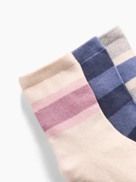 Calze corti a righe color block per bambini (confezione da 3)