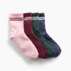 Calze corti a righe stile college per bambini (confezione da 4)