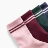 Calze corti a righe stile college per bambini (confezione da 4)