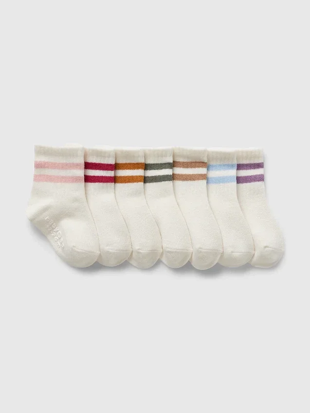 Calze corti a righe varsity per neonato & bebè (confezione da 7)