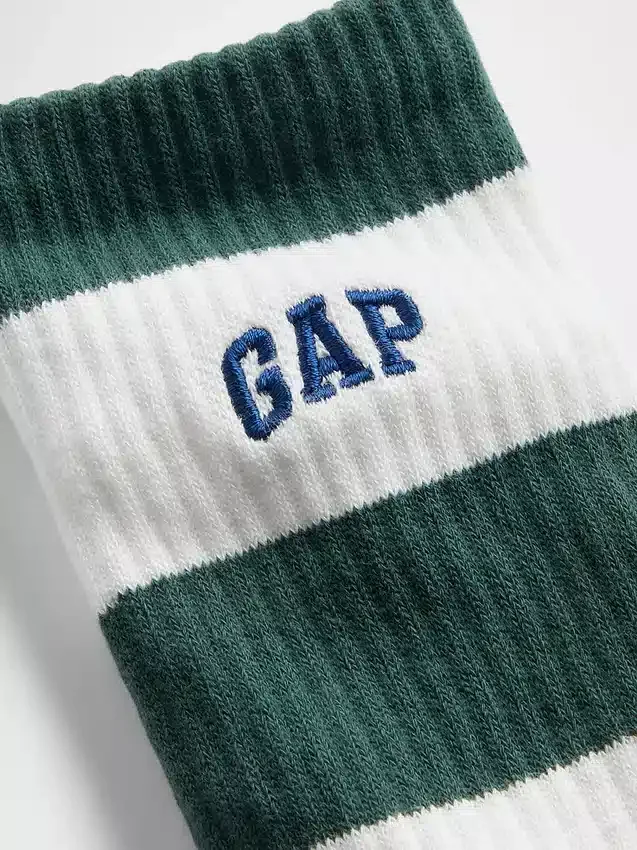 Calze corti con logo a righe da rugby
