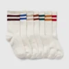 Calze corti da bambino in cotone biologico stile “varsity” (confezione da 7)