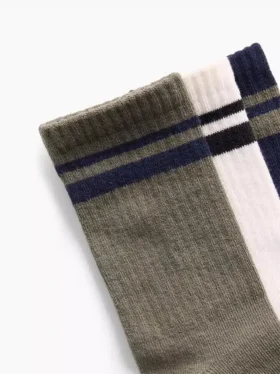 Calze corti da bambino in stile varsity (confezione da 3)