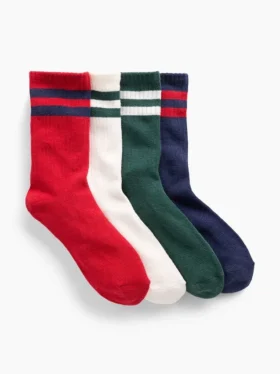 Calze corti da bambino in stile Varsity (confezione da 4)