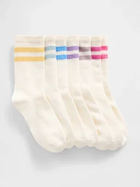 Calze corti da bambino in stile varsity (confezione da 7)