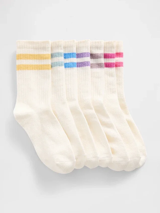 Calze corti da bambino in stile varsity (confezione da 7)