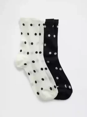 Calze corti trasparenti a pois per bambini (confezione da 2)