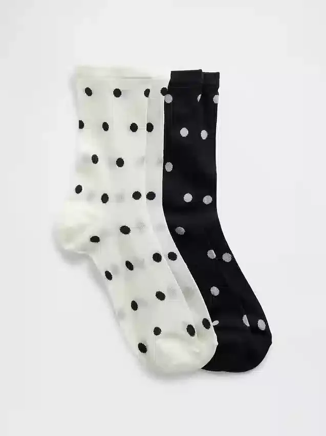 Calze corti trasparenti a pois per bambini (confezione da 2)