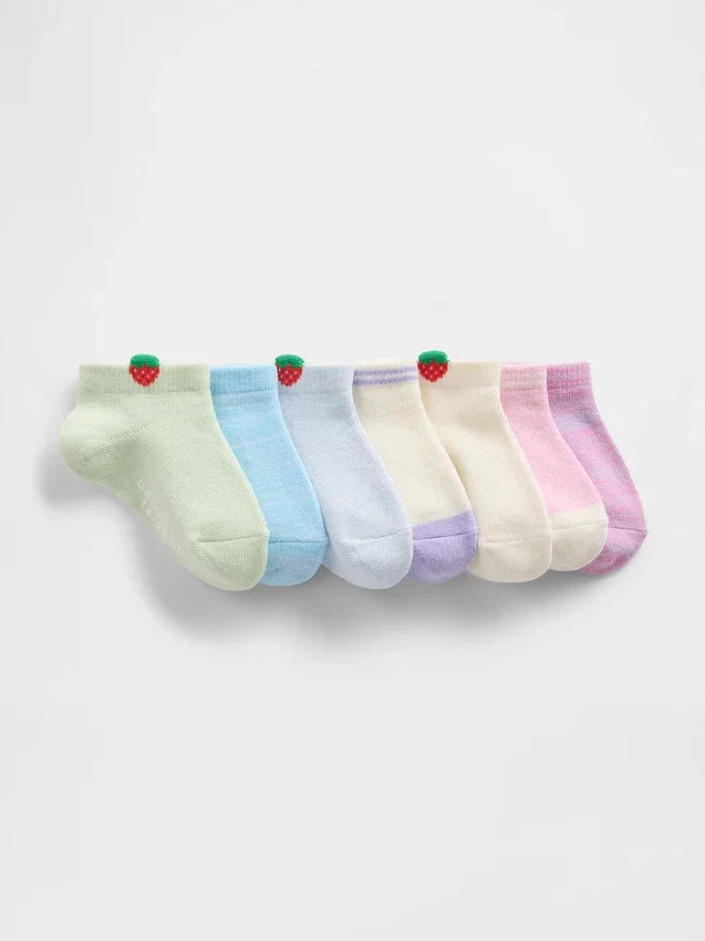 Calze invisibili con fragole per neonato & bebè (confezione da 7)