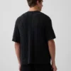 Camicia a maglia all’uncinetto con motivo a spina di pesce