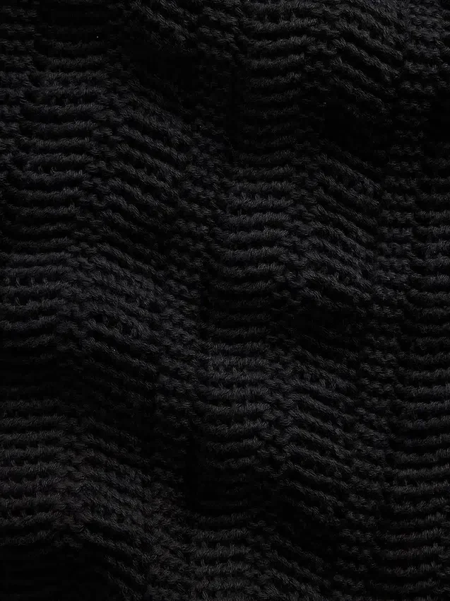 Camicia a maglia all’uncinetto con motivo a spina di pesce