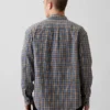 Camicia a quadri dal taglio morbido in twill slavato
