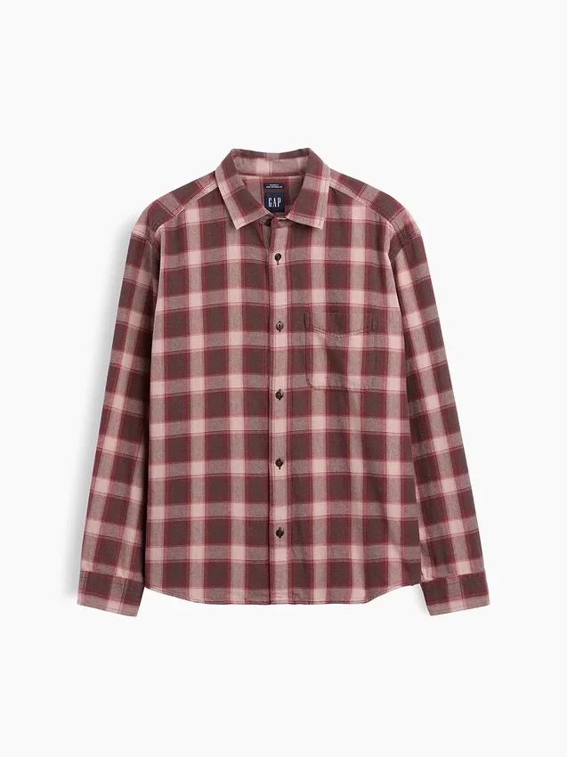 Camicia a quadri dal taglio morbido in twill slavato