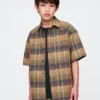Camicia a quadri dal taglio morbido per bambini