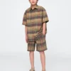 Camicia a quadri dal taglio morbido per bambini