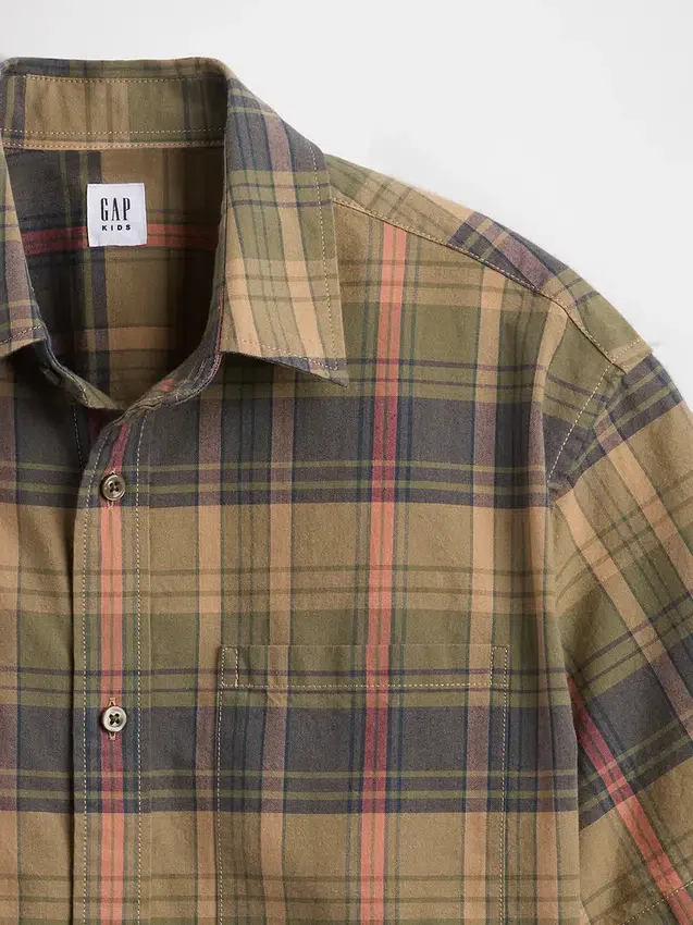 Camicia a quadri dal taglio morbido per bambini