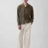 Camicia a righe Dobby dalla vestibilità comoda con orlo dritto
