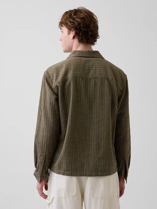 Camicia a righe Dobby dalla vestibilità comoda con orlo dritto