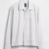 Camicia a righe Dobby dalla vestibilità comoda con orlo dritto