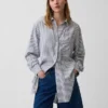 Camicia a tunica oversize in misto lino