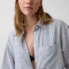 Camicia a tunica oversize in misto lino