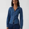Camicia aderente in denim