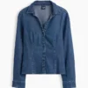 Camicia aderente in denim