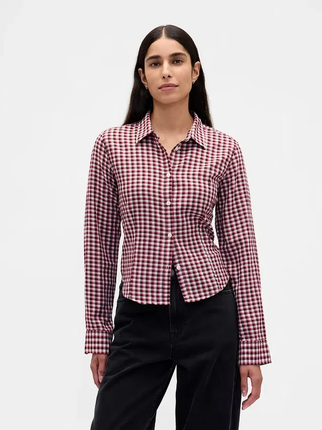Camicia aderente in flanella a quadri