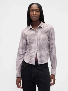 Camicia aderente in flanella a quadri
