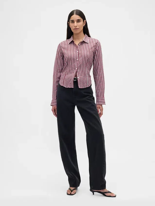 Camicia aderente in flanella a quadri