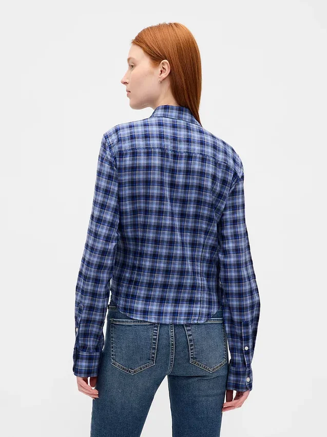 Camicia aderente in flanella a quadri