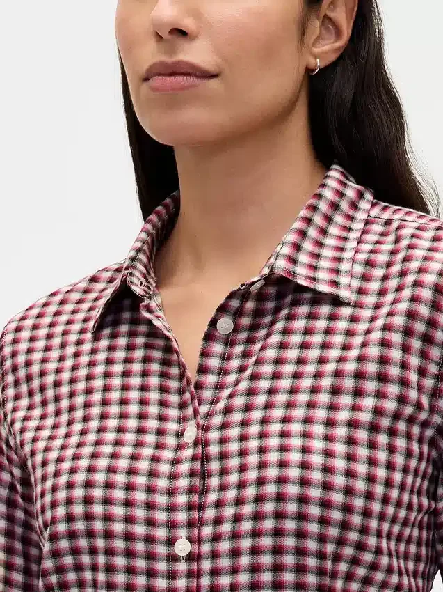 Camicia aderente in flanella a quadri