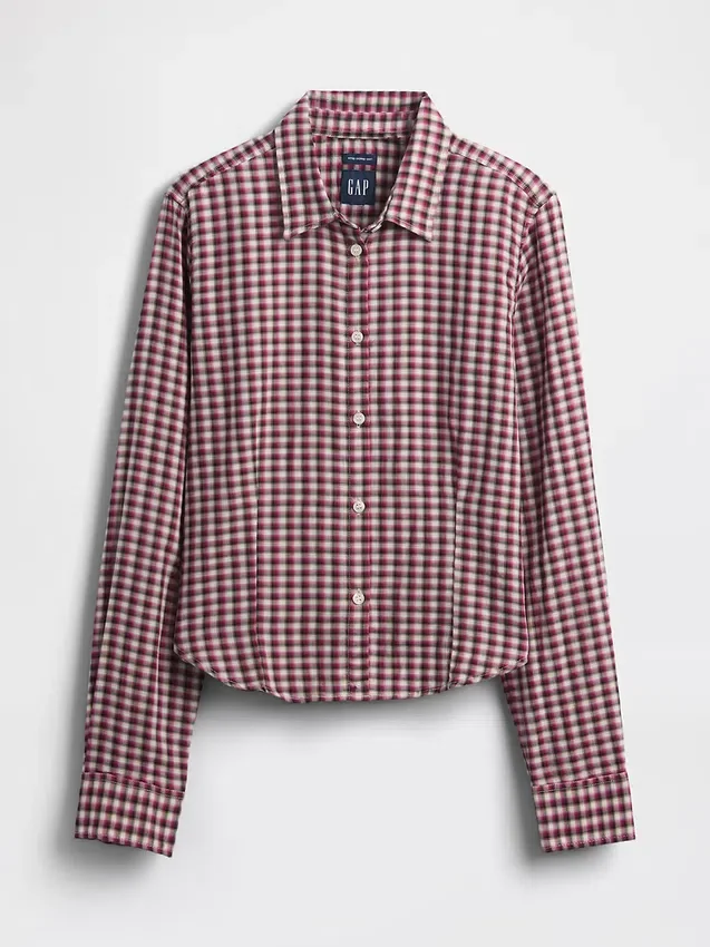 Camicia aderente in flanella a quadri