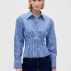 Camicia aderente in popeline di cotone biologico