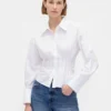 Camicia aderente in popeline di cotone biologico