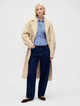 Camicia aderente in popeline di cotone biologico
