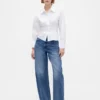 Camicia aderente in popeline di cotone biologico