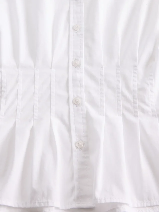 Camicia aderente in popeline di cotone biologico
