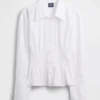 Camicia aderente in popeline di cotone biologico