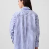 Camicia ampia a righe in popeline di cotone biologico