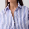 Camicia ampia a righe in popeline di cotone biologico