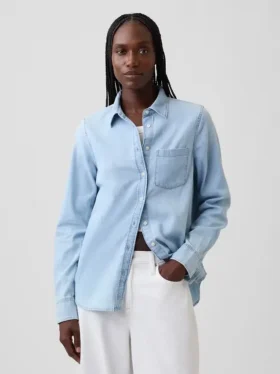 Camicia classica in denim di cotone biologico