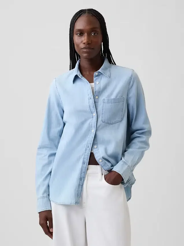 Camicia classica in denim di cotone biologico