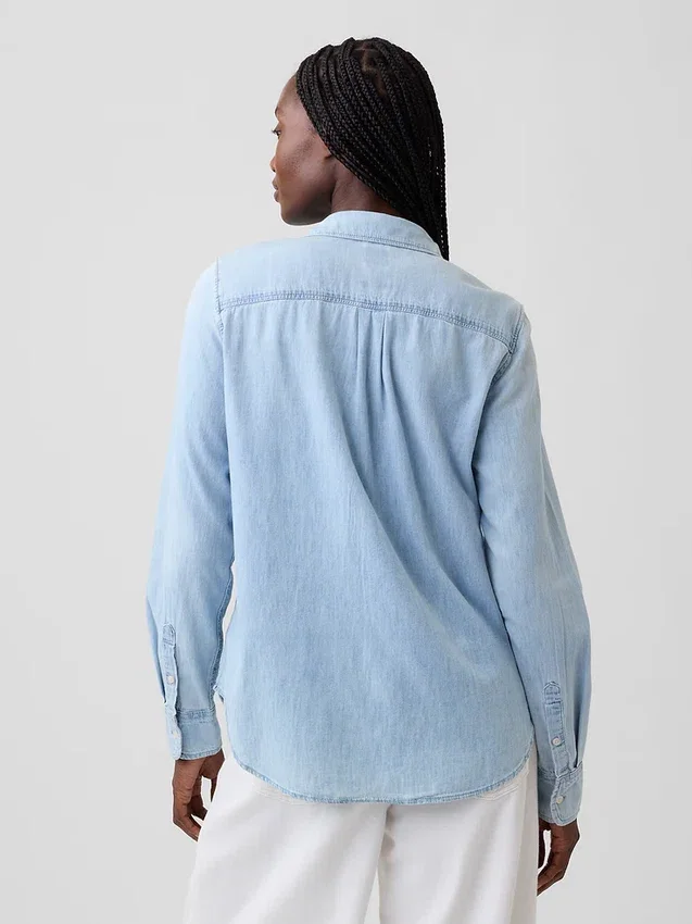 Camicia classica in denim di cotone biologico