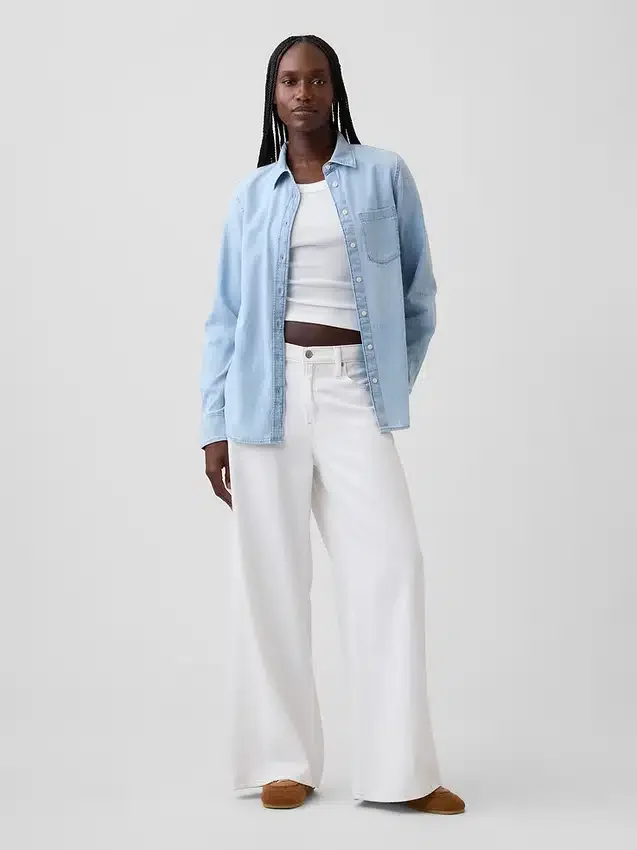 Camicia classica in denim di cotone biologico