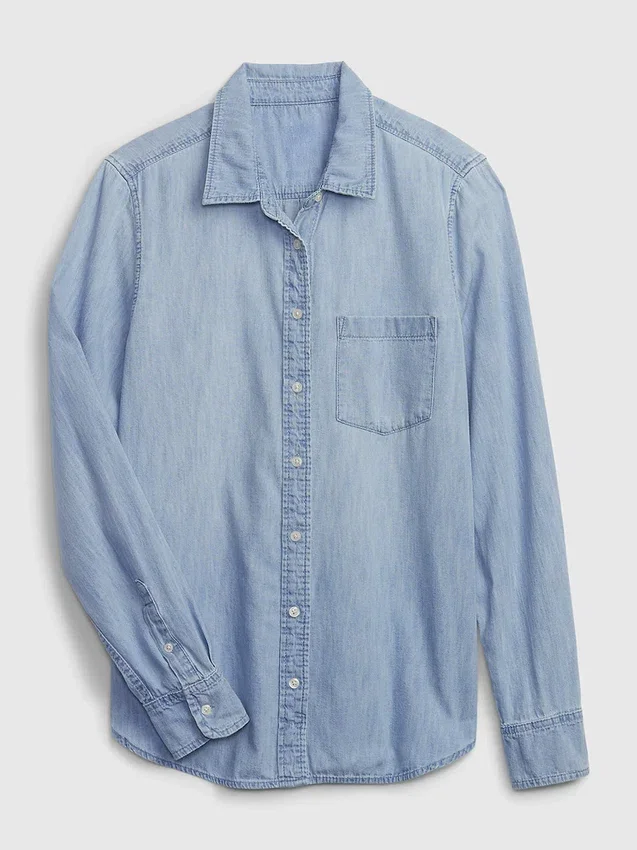 Camicia classica in denim di cotone biologico