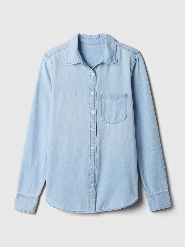 Camicia classica in denim di cotone biologico