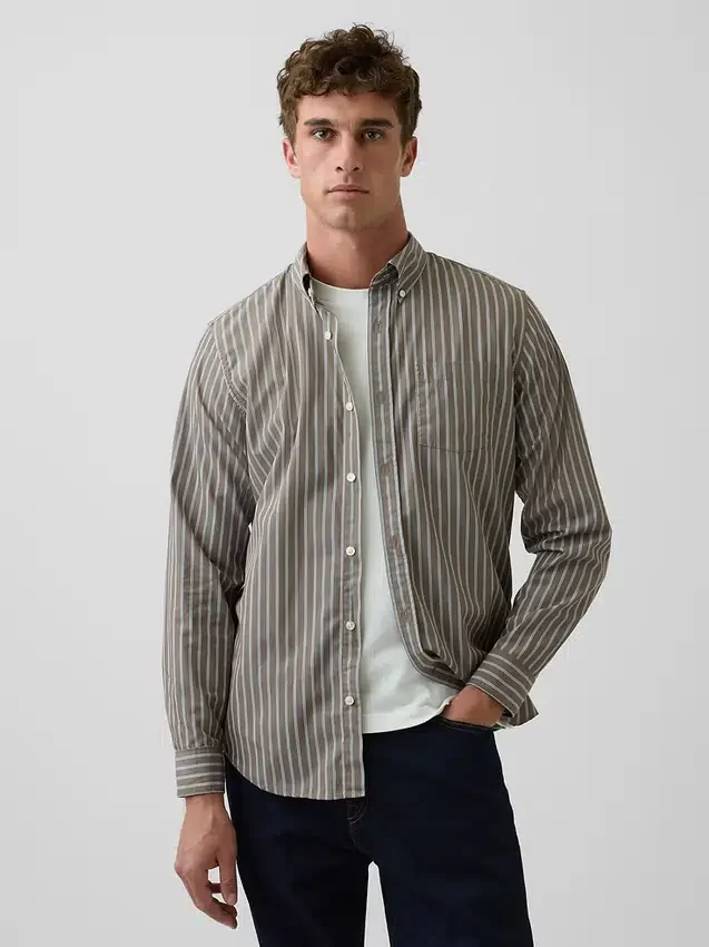 Camicia classica in popeline di cotone biologico