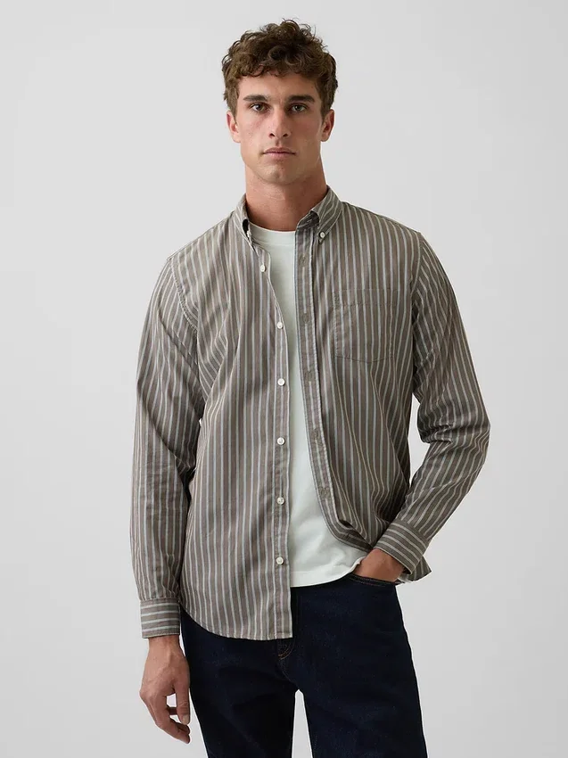 Camicia classica in popeline di cotone biologico